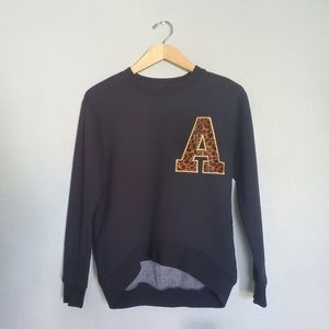 Forever 21 Leopard Varsity A Sweatshirt Size Small